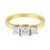 Contemporary 10K Yellow Gold Princess-Cut Diamond Three Stone Band Ring (1 Cttw, J-K Color, I1-I2 Clarity) - Size 6 For Sale - Image 3 of 6