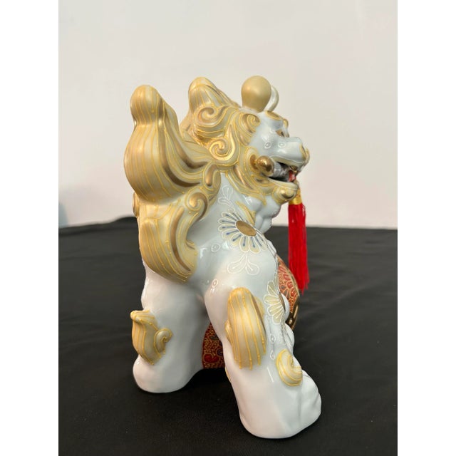 Mid 20th Century Kutani Gump’s Vintage Hand Painted Porcelain Foo Dogs - A Pair For Sale In Naples, FL - Image 6 of 11