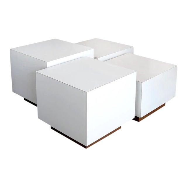 White Cube Coffee Tables Set of 4 Chairish