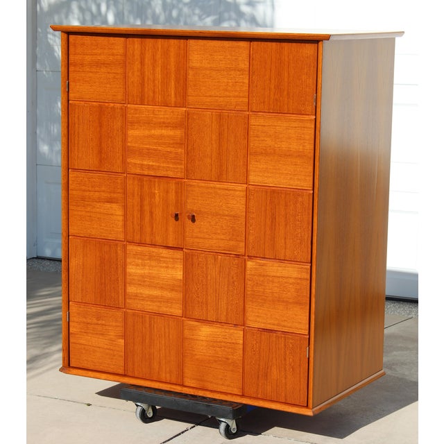 Mid-Century Modern Trak Mid-Century Modern Teak Hidden Office Armoire / Workstation Cabinet For Sale - Image 3 of 18