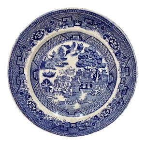 Antique Blue Willow Salad Plate From England - Circa 19th Century