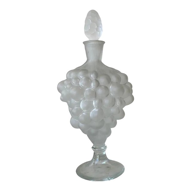 Vintage Frosted Glass Grape Cluster Decanter Chairish