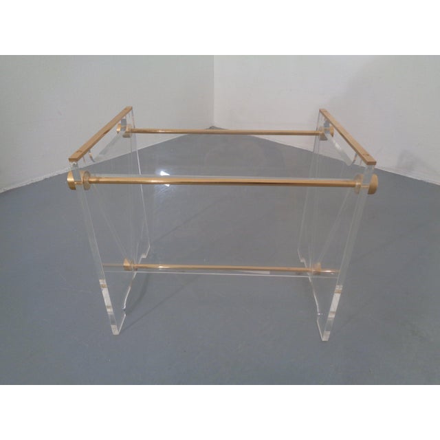 Acrylic Glass and Brass Magazine Rack by David Lange for Marais International, France, 1970s For Sale - Image 15 of 16