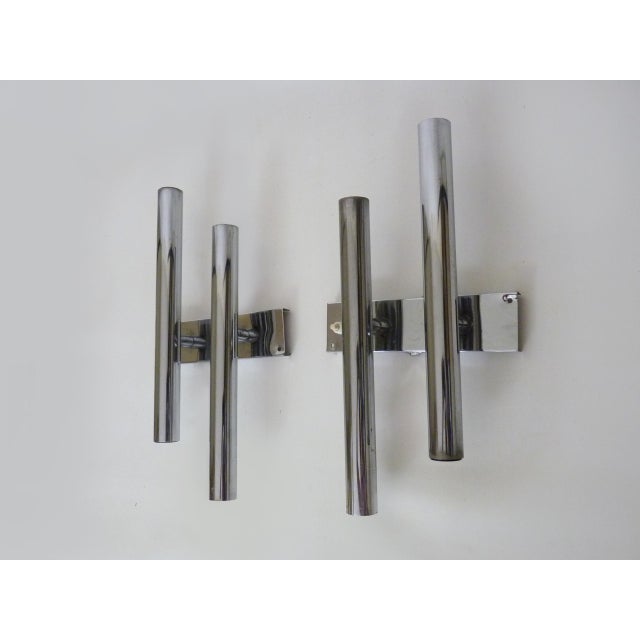 Four-Light Wall Sconces in Brushed Metal from Maison Sciolari. Italy, 1970s For Sale - Image 3 of 9