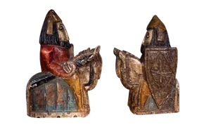 Wooden Crusader Knight Statuettes