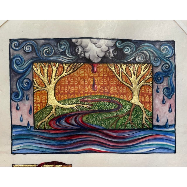 Contemporary 2003 Cathy Weber Raspberry Object Poem Painting Framed For Sale - Image 3 of 7