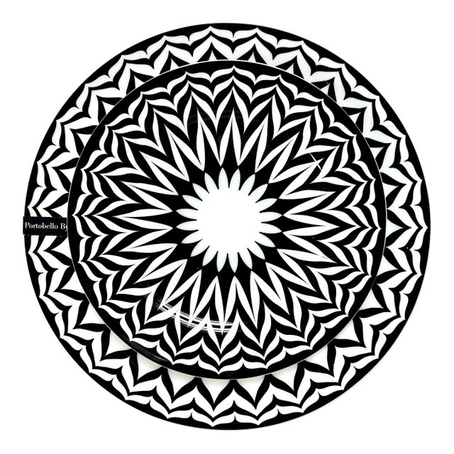 Portobello by Inspire Bone China Serving Plates, Set of Two For Sale