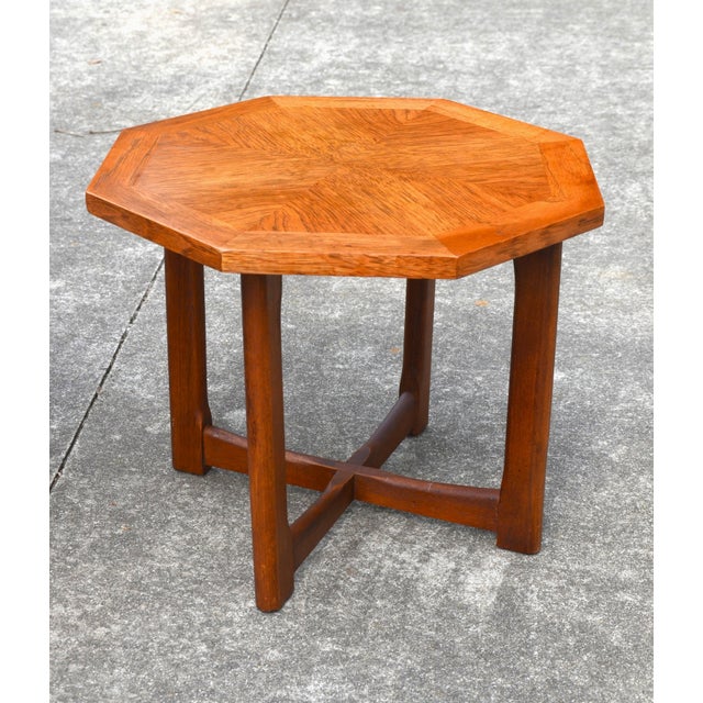MidCentury Octagon X Base Side Tables by Lane Furniture Company Pair