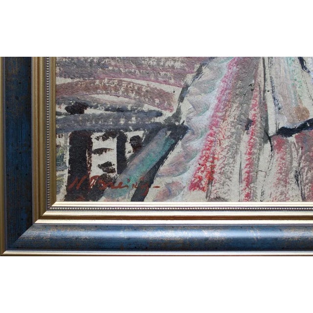 1960s Nikolajs Breikss, At the Port, 1966, Oil on Cardboard For Sale - Image 5 of 7