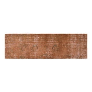 Vintage Turkish Anatolian Hand Knotted Organic Wool Fine Weave Runner Rug ,3'x10'8" For Sale