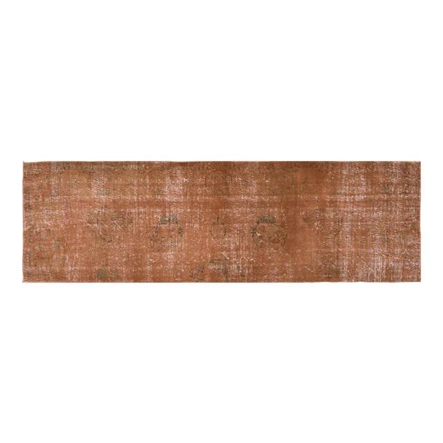 Vintage Turkish Anatolian Hand Knotted Organic Wool Fine Weave Runner Rug ,3'x10'8" For Sale