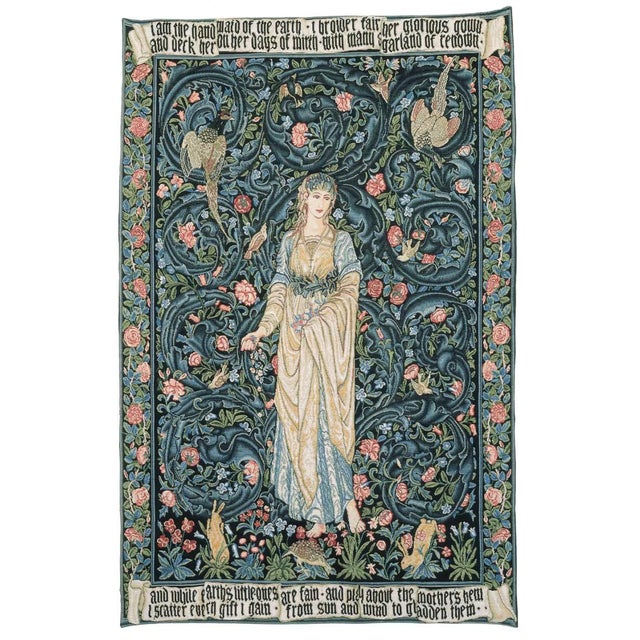 This tapestry depicts the elegant figure of Flora, symbolising the Spring season and fertility, amidst a background of...