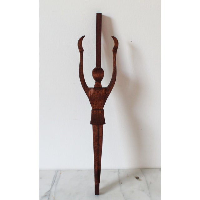 Mid-Century Modern Vintage Hand Carved Wood Risen Jesus Wall Hanging For Sale - Image 3 of 9