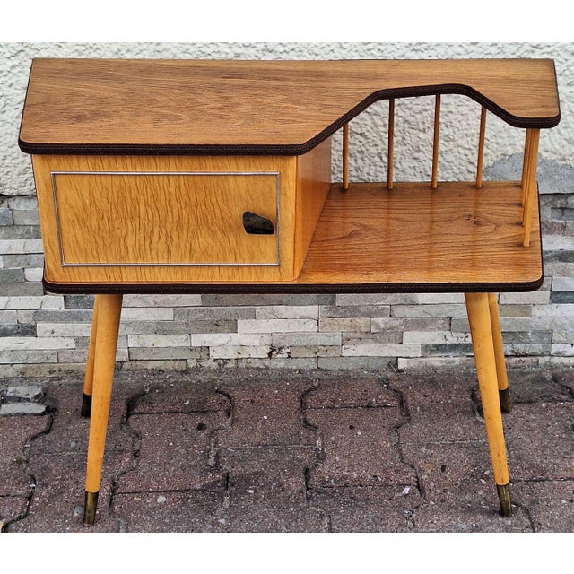 Wood Mid-Century Modern Asymmetrical German Console Table in Birch and Elm, 1960s For Sale - Image 7 of 7