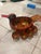 Wooden duck khoklomah painted with a berry and floral design black, gold, and red design. Perfect for any collectors...