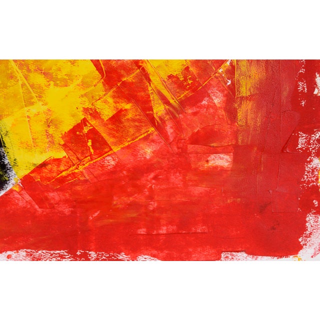 Sombrero in the Iron Mask - Geometric Abstract Expressionist in Acrylic on Paper by Ricardo De Silva For Sale - Image 4 of 4