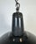 Mid-Century Modern Industrial French Dark Grey Enamel Factory Pendant Lamp, 1960s For Sale - Image 3 of 17