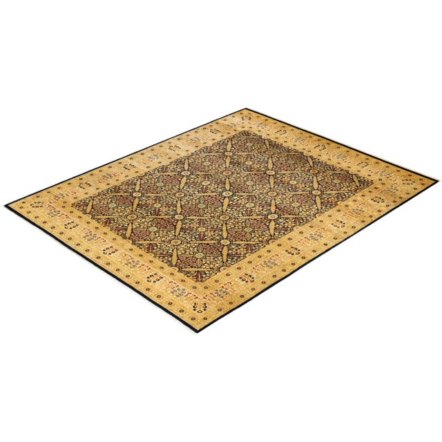 Navy Blue Vintage Moroccan Hand Knotted Wool Area Rug, Navy Blue - 8'1" X 10'1" For Sale - Image 8 of 9