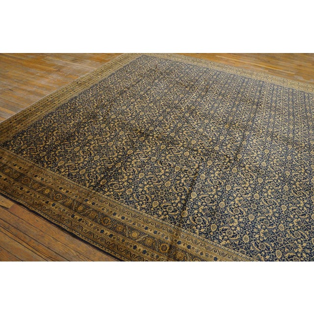 Beautiful Decorative Large Size Allover-Floral Design Navy Color Antique Persian Tabriz Rug For Sale - Image 9 of 11