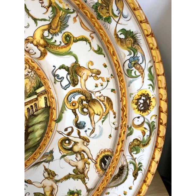 Mid 20th Century Mid 20th Century Italian Majolica Allegorical Charger by A. Deruta For Sale - Image 5 of 13