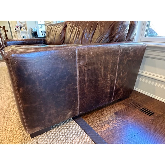 Restoration Hardware Leather Maxwell Sofa Chairish
