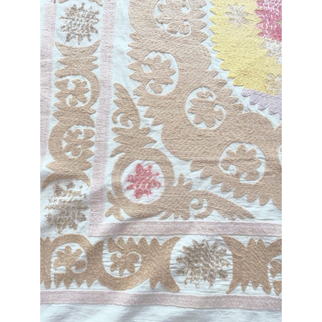 Suzani Wall Tapestry - Tribal Embroidery - 4' X 4' For Sale In New York - Image 6 of 8