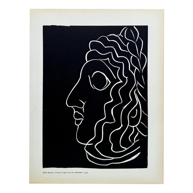 Henri Matisse, Profile, Sumerian Head, Engraving, 1944 For Sale