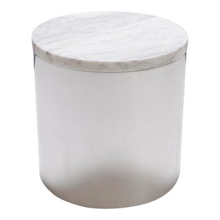 Marble and Steel Drum Accent Table by Paul Mayen for Habitat