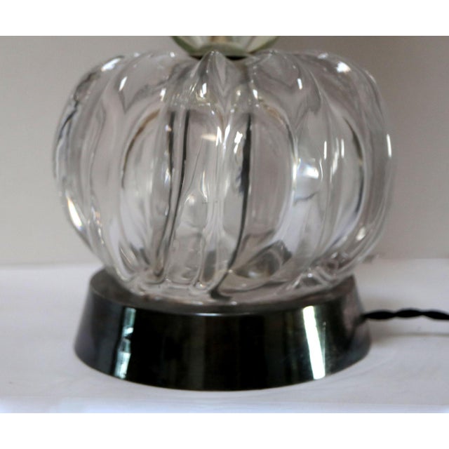 Mid-Century Modern Vintage 1950s Crystal Tiffin Tall Table Lamp For Sale - Image 3 of 11