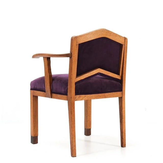 Set of Oak Art Deco Armchairs from FA Drilling Amsterdam, 1920s For Sale - Image 18 of 18