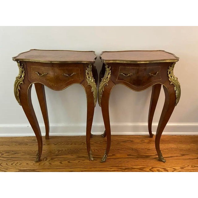 Early 20th Century French Louis XIV Style Tables With Ornate Gold Ormolu Detail - A Pair For Sale - Image 4 of 12
