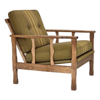Vintage Danish Lounge Chair in Furniture Wool and Oak, 1970s For Sale