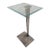 Vintage Modern Glass Top Metal Pedestal Base Pedestal Side Table For Sale