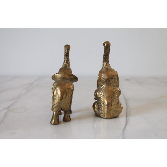 Vintage Brass Elephant Figurines For Sale - Image 4 of 9