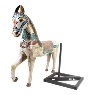 Carousel Horse With Detachable Metal Stand For Sale