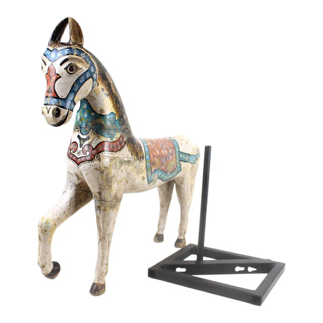 Carousel Horse With Detachable Metal Stand For Sale