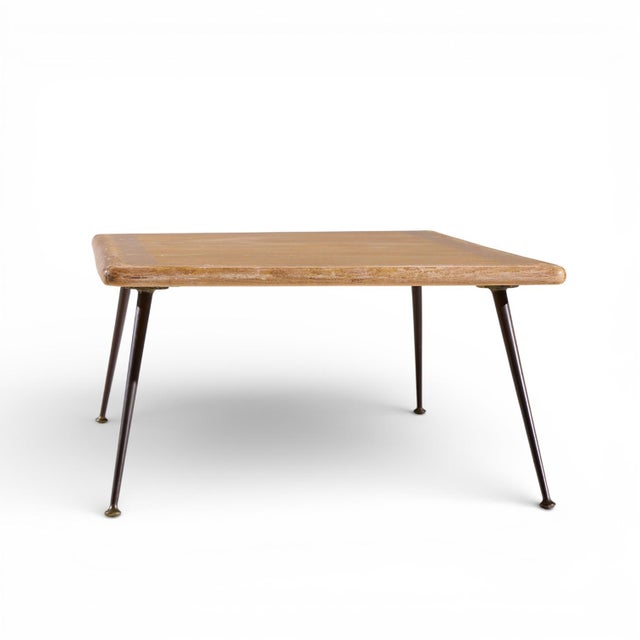 Widdicomb t.h. Robsjohn Gibbings for Widdicomb Mid Century Brass Leg Mahogany Coffee Table Bench For Sale - Image 4 of 10