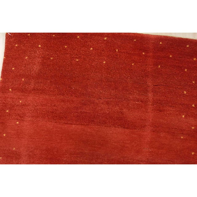 Gabbeh Runner 2’11” X 10’1” Red Wool Contemporary Hand-Knotted Oriental Rug For Sale In Philadelphia - Image 6 of 13