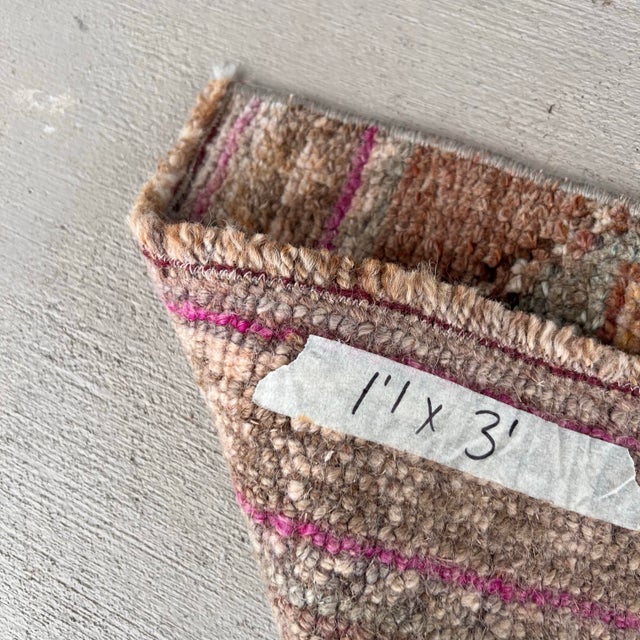 Turkish 1960s Turkish Miniature Distressed Rug - 1’1x3’ For Sale - Image 3 of 5