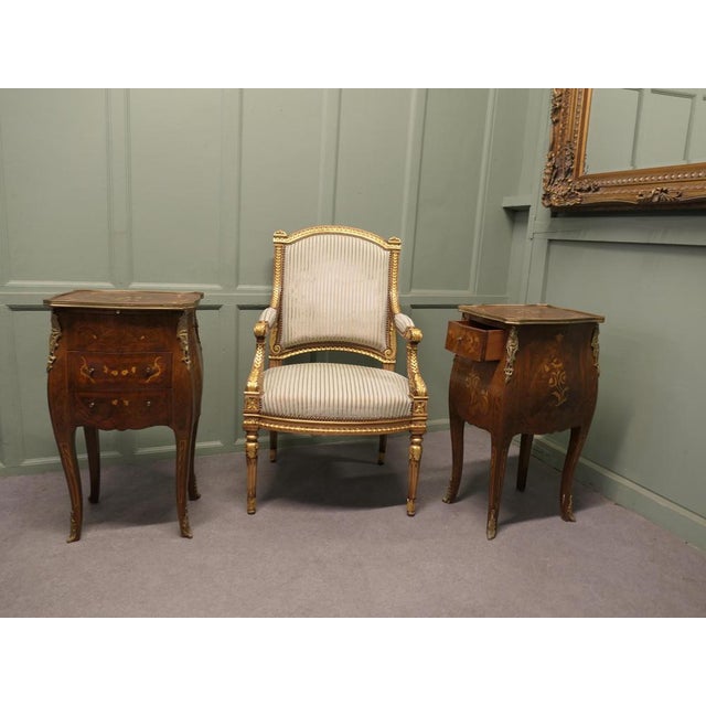 French Ormolu and Walnut Side Cabinets, 1900s, Set of 2 For Sale - Image 6 of 8