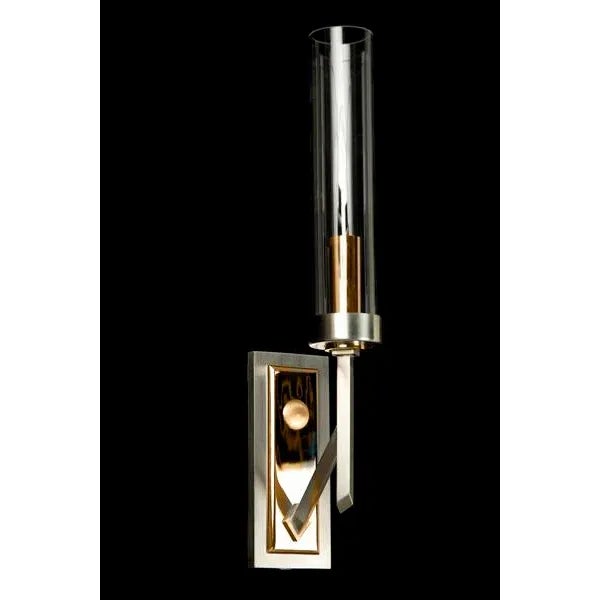 Contemporary Torchon Sconce in Gold Finish & Clear For Sale - Image 3 of 3