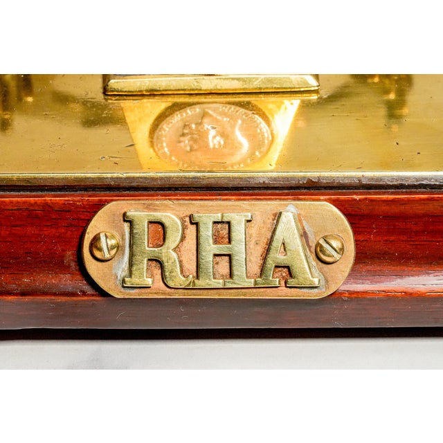 Gold Rare World War I Royal Horse Artillery Rha Antique Custom Desk Military Inkwell Inkstand Horseshoe Pen Stand Militaria Collectible For Sale - Image 8 of 15