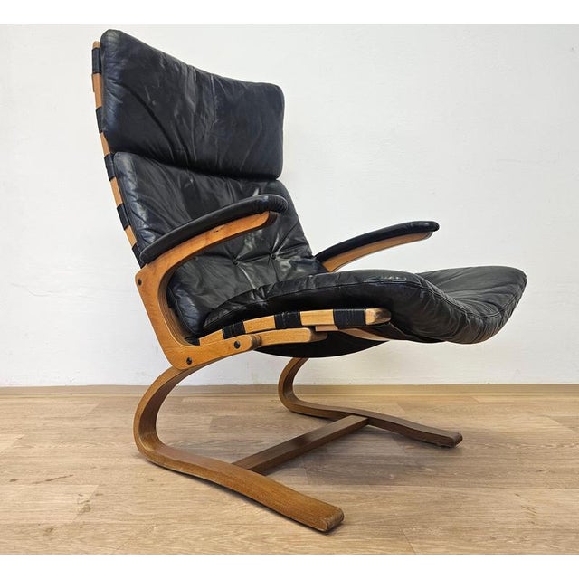 Kengu Leather Lounge Chair by Elsa & Nordahl Solheim Rybo Rykken, 1965 For Sale - Image 12 of 14
