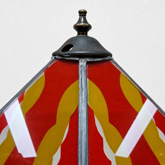 Amsterdam School Stained Glass Floor Light, 1920s For Sale - Image 9 of 18