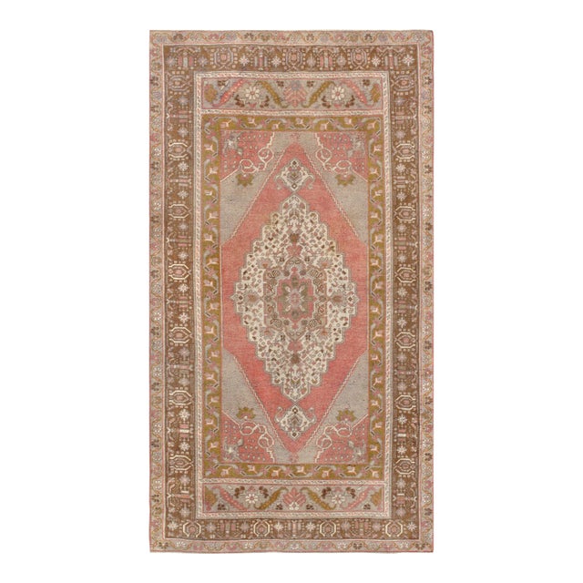 Pasargad Home Vintage Sivas Salmon Wool Area Rug, 4' 7'' X 8' 6'' For Sale
