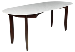 Mid-Century Italian Modern Dining Table in Marble, Wood and Bass, 1960s