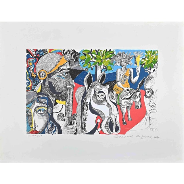 Giovanni De Simone, Surreal Composition, Original Lithograph, 1977 For Sale