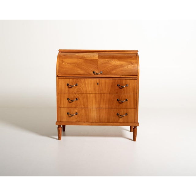 Vintage Scandinavian Elm Secretary, 1950s For Sale - Image 13 of 13