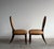 Baker Furniture Company Pair of Barbara Barry for Baker Oval X-Back Side Chairs With Umber Gold Floral Fabric, Late 20th Century For Sale - Image 4 of 8