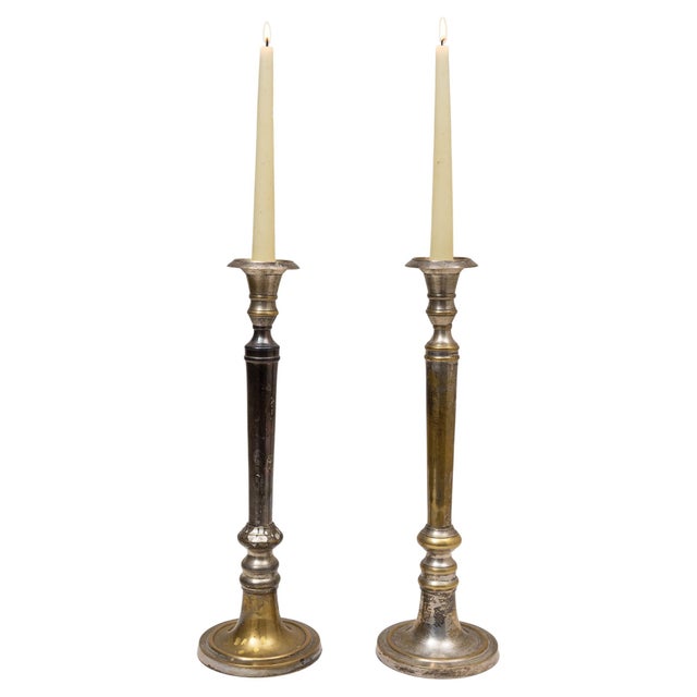 20th Century French Brass Candlesticks - A Pair For Sale - Image 9 of 18